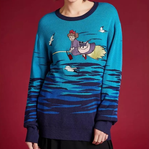 Unisex Studio Ghibli Kiki's Delivery Service Kiki Flying Sweater‎ BoxLunch - Picture 3 of 4